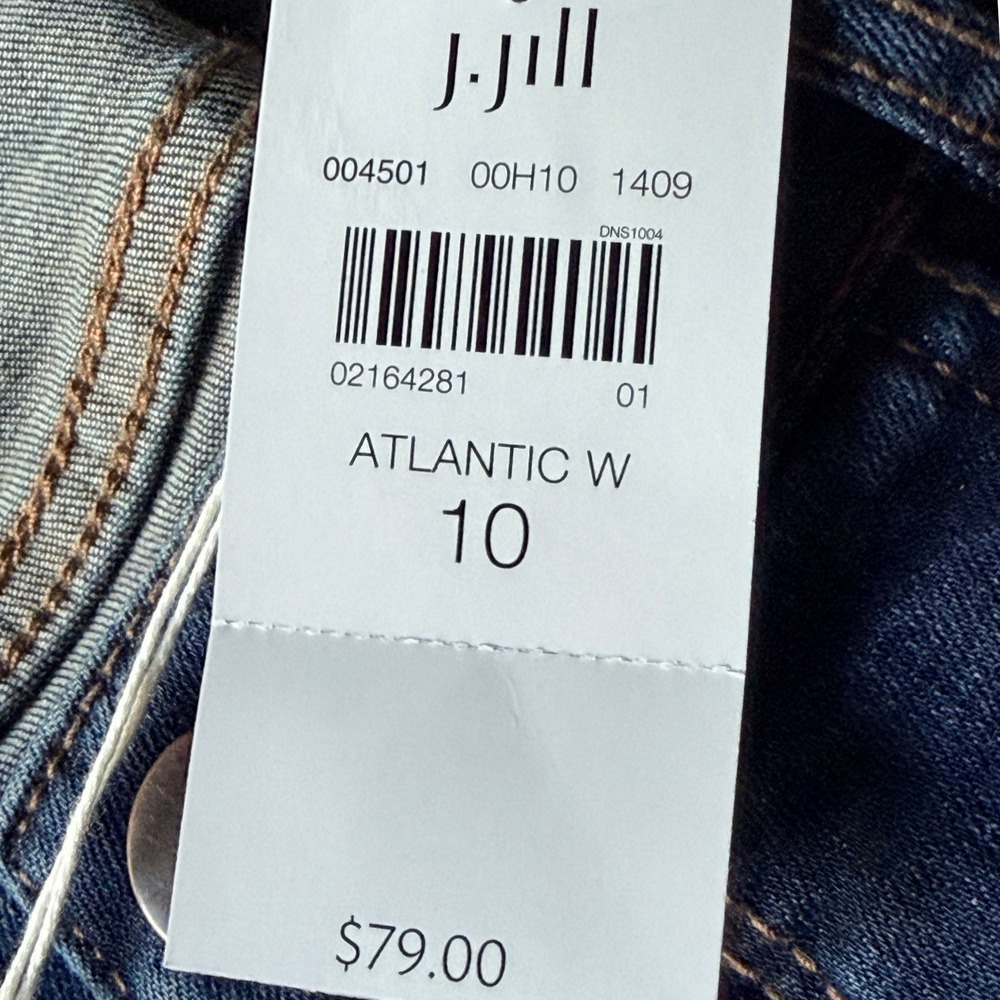 J. Jill Smooth Fit Denim Skirt Atlantic Wash Dark Blue Stretch Size 10 NEW - Picture 6 of 8